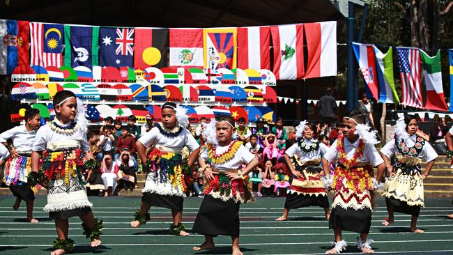 Tongan boys dance in 2017 at the annual Carnivale at Dee Why Public School. Picture: Adam Yip/ Manly Daily