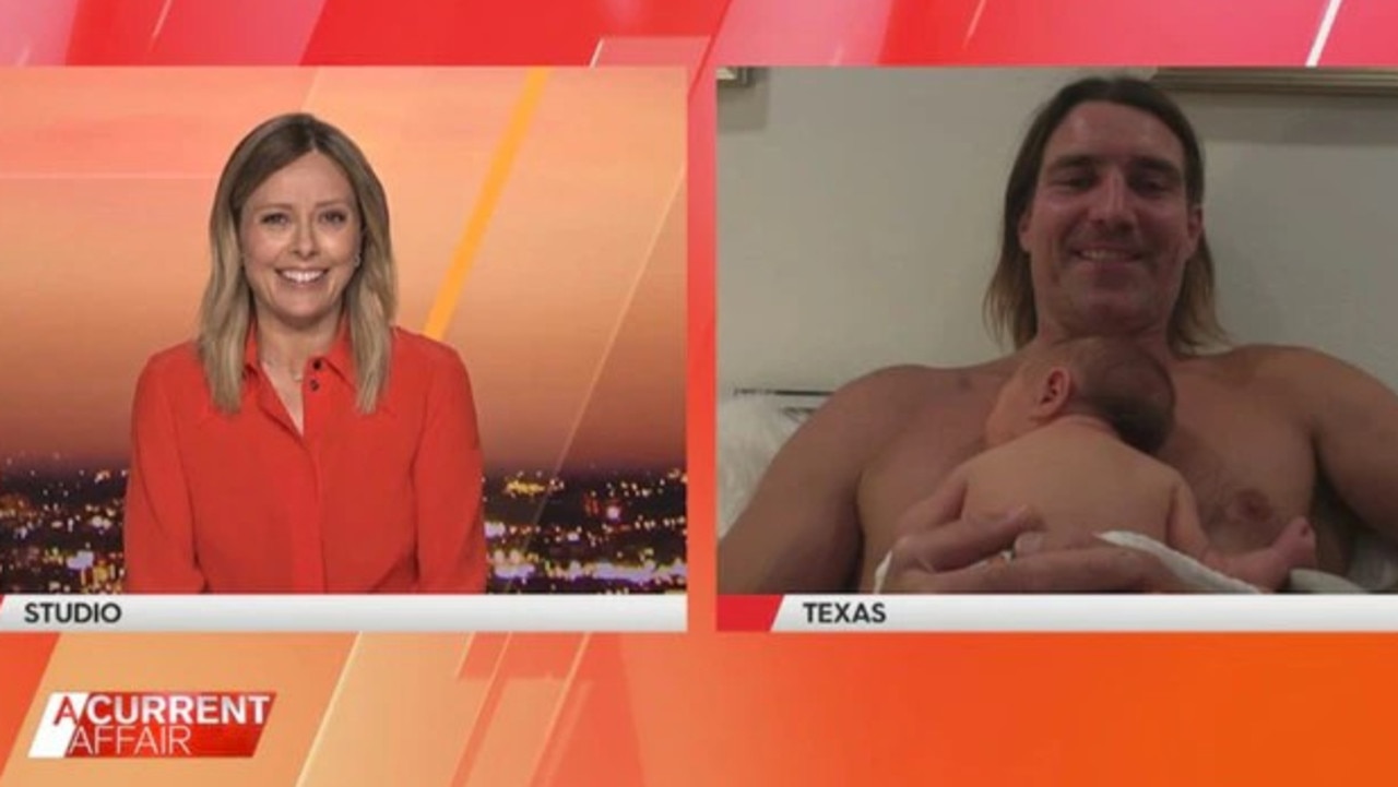 The new father said his daughter was “picture perfect”. Picture: Channel 9