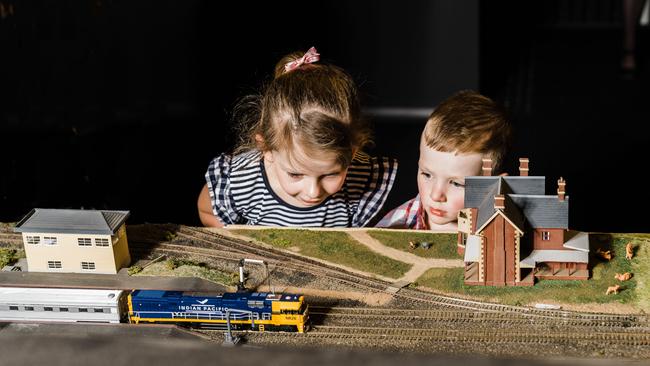 Young visitors to the Bathurst Rail Museum. Picture: Trent Cash