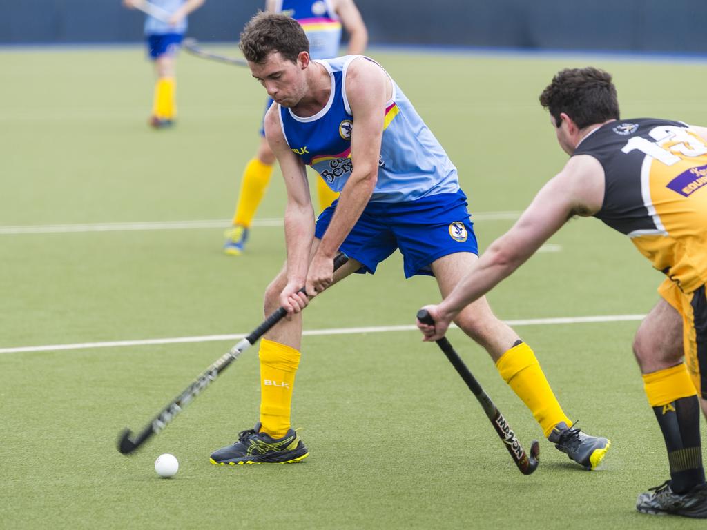 Wilson Love of Toowoomba 1 against Sunshine Coast in Hockey Queensland Championships at Clyde Park, Sunday, May 2, 2021. Picture: Kevin Farmer
