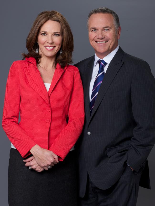 Seven News' Peter Mitchell and Jennifer Keyte in 2010.