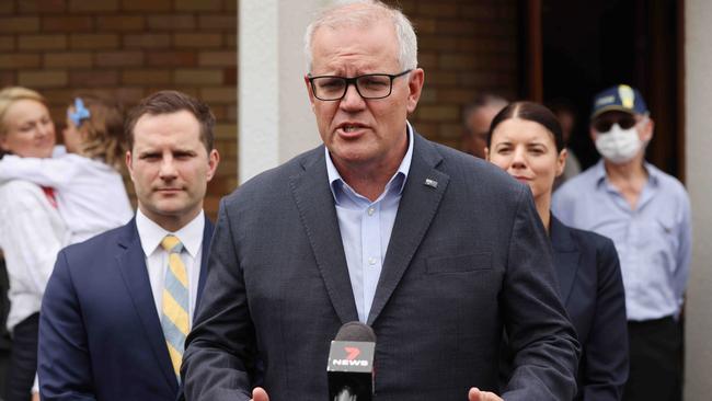 Scott Morrison’s approval rating has lifted three points to 43 per cent and dissatisfaction with his performance has fallen a point to 55 per cent. Picture: David Swift