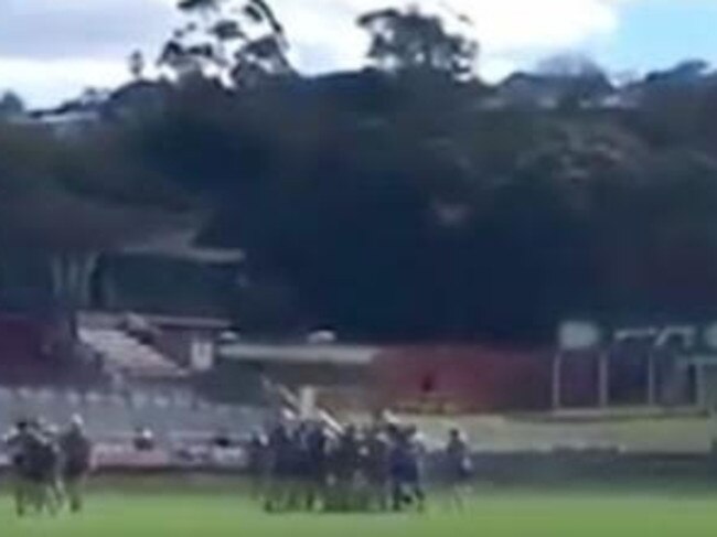 Footage of the brawl. Picture: Facebook/Northern Beaches News