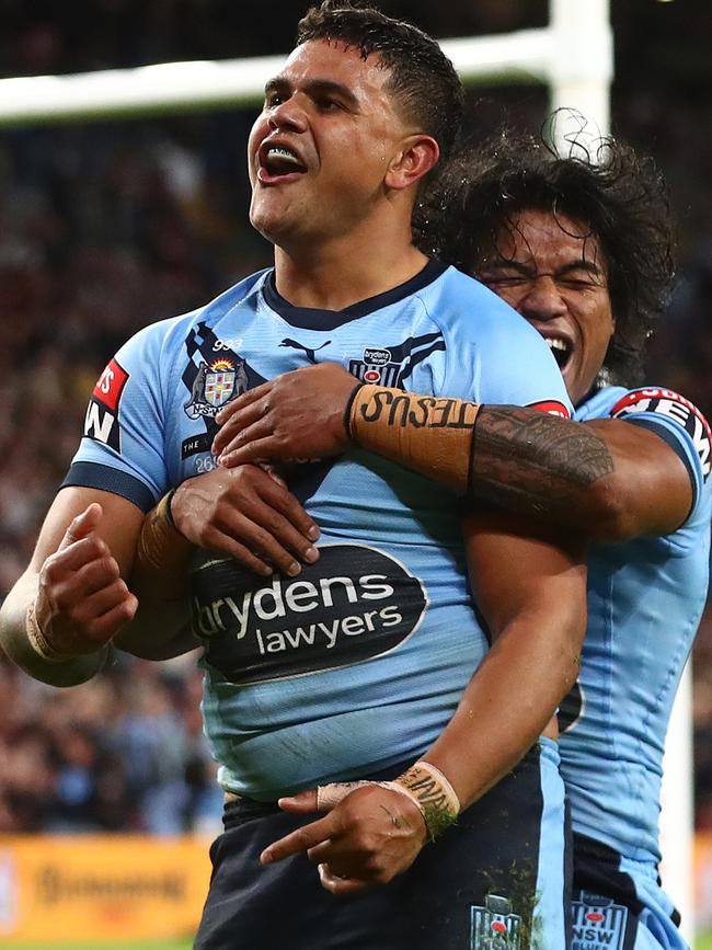 Latrell Mitchell sure knows how to celebrate (Photo by Chris Hyde/Getty Images)