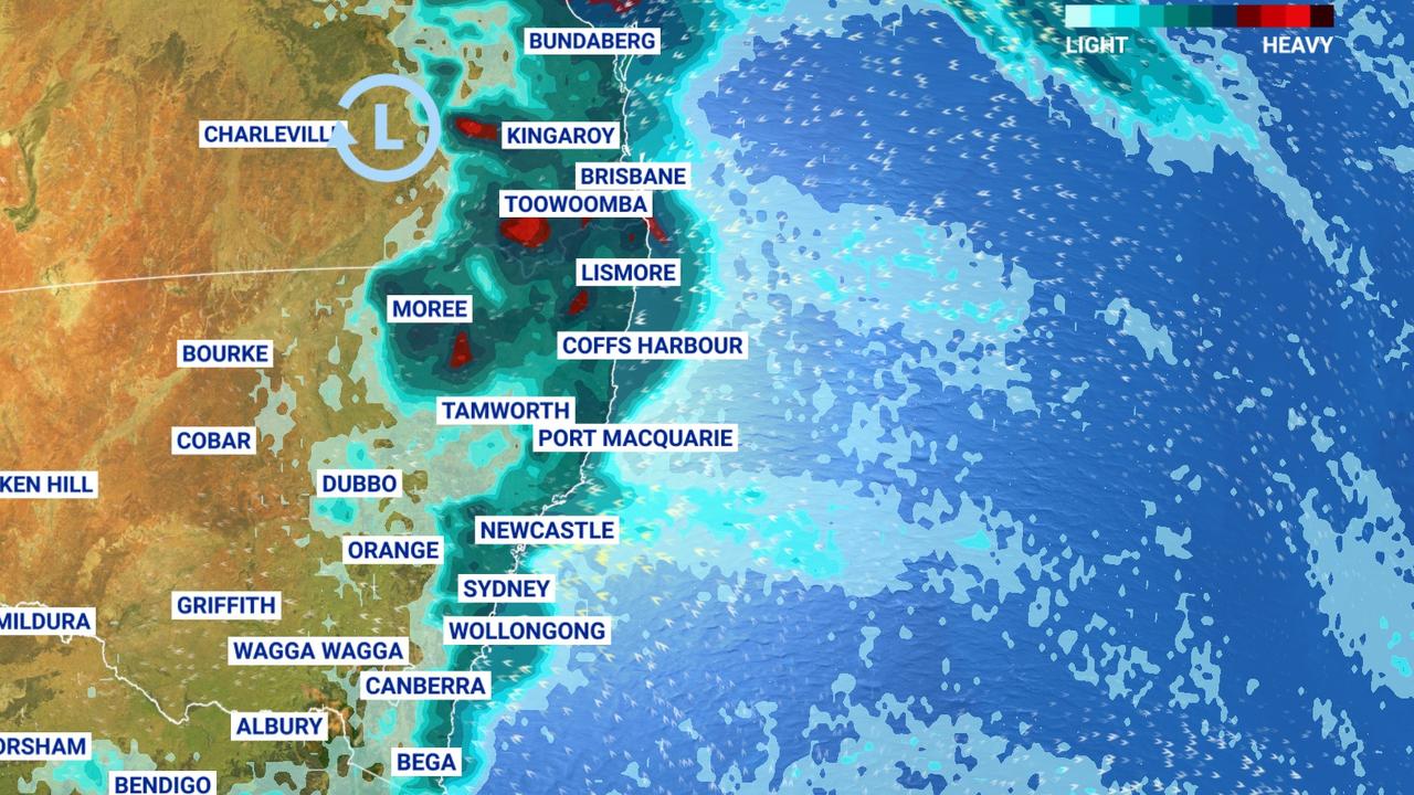 Some of the heaviest rain for months is set to hit NSW and Queensland. Picture: Sky News Weather