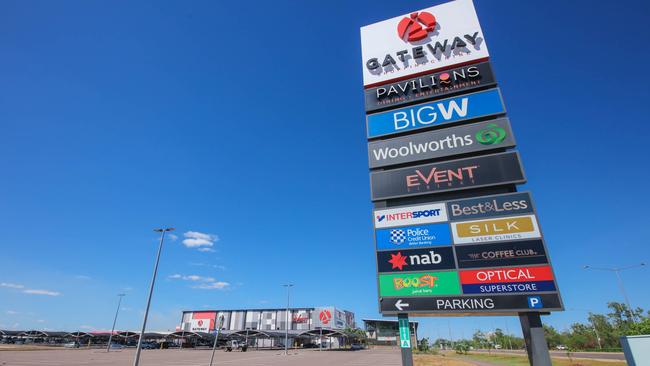 The Gateway shopping centre named as a close contact area on June 29, 2021 on Day 2 of the lockdown of the greater Darwin region. Picture: Glenn Campbell