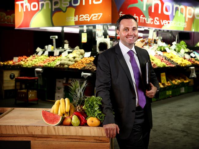 WARNING - EMBARGOED UNTIL 11/2/15 - - taken 9/2/15 - new CEO of the Adelaide Central Market Aaron Brumby - - pic Mike BURTON - - EMBARGOED UNTIL 11/2/15