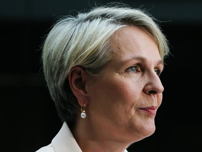 SYDNEY, AUSTRALIA : NewsWire Photos- AUGUST 28 2024; Tanya Plibersek MP Ã Minister for the Environment and Water addresses the media in a press conference after a tour through the Newscorp printing facility in Sydney recognising News Publishing media industry for recycling leadership.  Picture: NewsWire / Gaye Gerard