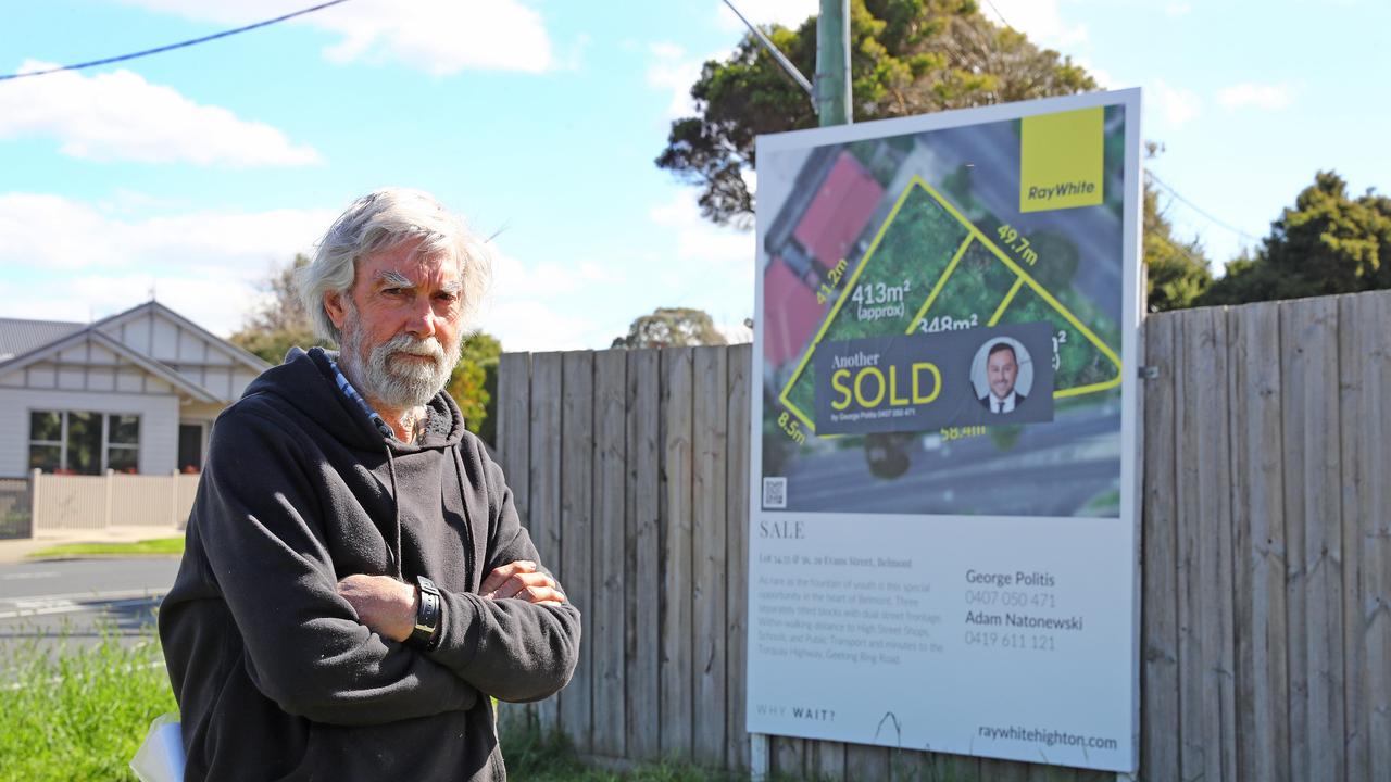 Evans St resident Ken Watt is opposed to plans for a convenience store at the end of his street in Belmont. Picture: Alison Wynd