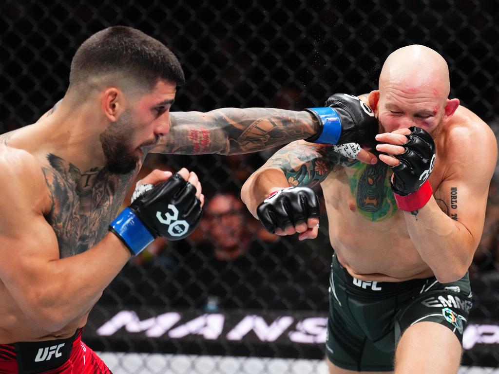 Topuria secured his title fight with a dominant win over Josh Emmett. Picture: Josh Hedges/Zuffa LLC