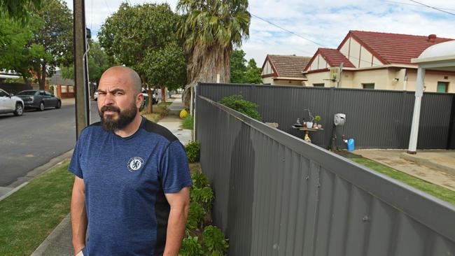 Michael Papic in front of his Mile End home. One map of the proposed North-South Corridor shows a ramp cutting through the home. Picture: Tom Huntley