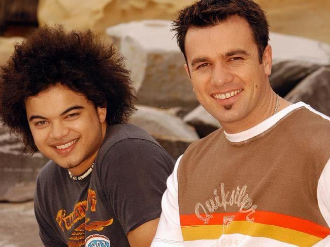 Shannon Noll and Idol winner Guy Sebastian in 2003.