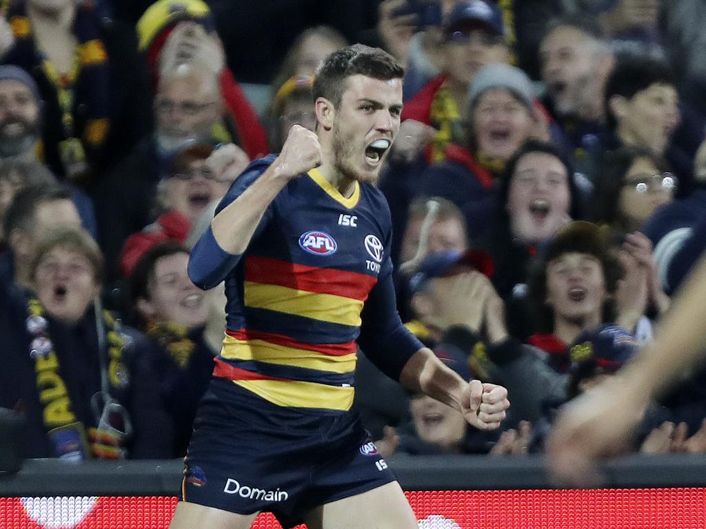 Paul Seedsman celebrates a goal in 2018. Picture SARAH REED