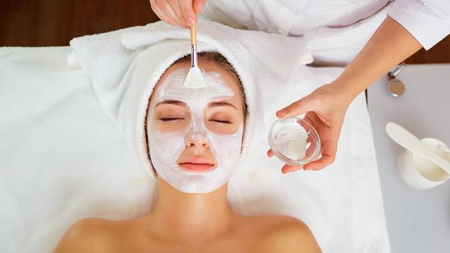 Escape. Agent Secrets, Paul Ewart, 30 September 2018 - Woman in mask on face in spa beauty salon. Picture: istock