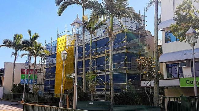 Murphy's Pub with scaffolding in readiness for the renovation. Picture: Rob Williams