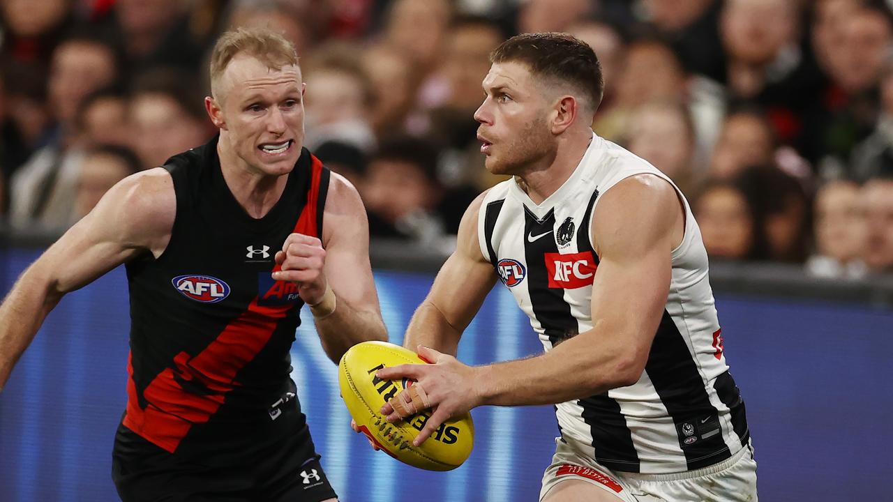 Collingwood will miss Adams in the preliminary final, who has played an important role rotating between half-forward and midfield this season. Picture: Michael Klein.