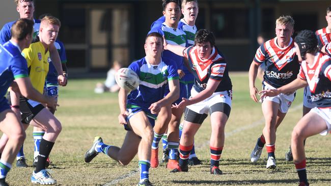 Hooker Jai Hansen, pictured playing for The Cathedral College in the Aaron Payne Cup, was a standout for the CQ Capras under-18s in their opening trial game last weekend.