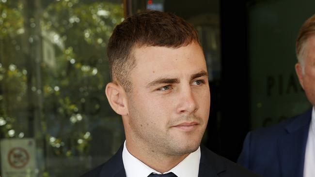 SYDNEY, AUSTRALIA - NewsWire Photos DECEMBER 13 , 2024:   Sydney Roosters player Sandon Smith outside   Downing Centre court Sydney. He was facing charges on serious driving offences. Picture: NewsWire / John Appleyard