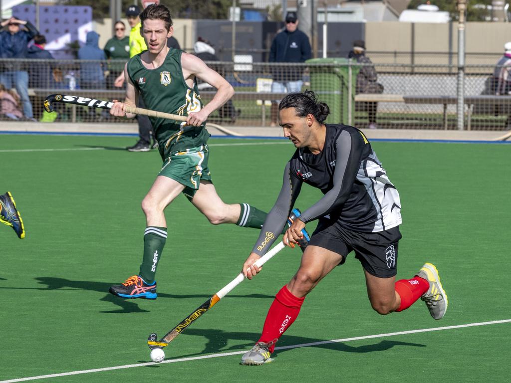 Noah Gauci, Mackay. Ipswich vs Mackay. Hockey Queensland Championship. Saturday, May 1, 2021. Picture: Nev Madsen.