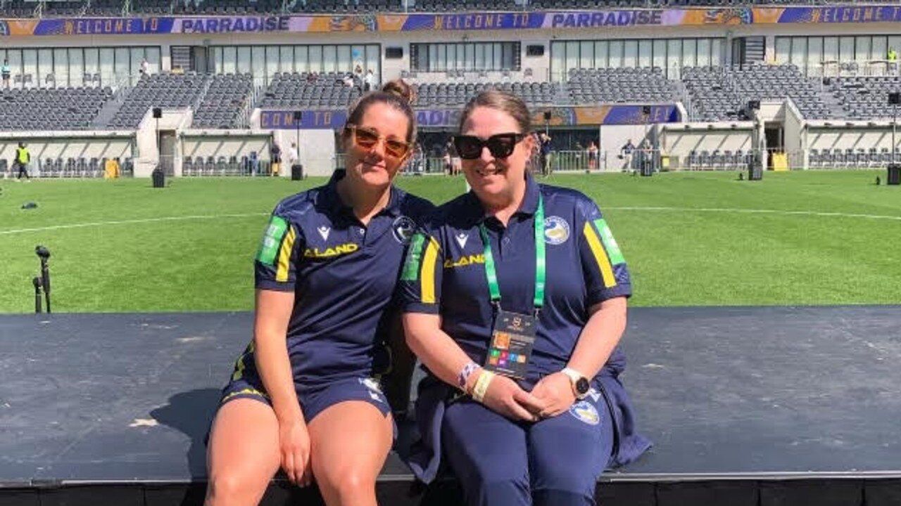 Eels staff Kate Mullaly and Kate Parkinson on NRLW grand final day.