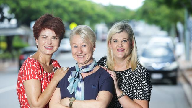 Linda Bywater, Sue Peachey and Kate Peereboom of the Racecourse Road Business Group. Photo AAP/ Ric Frearson