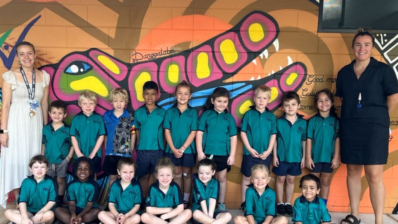 WOODROFFE PRIMARY SCHOOL Grevillea 1 FRONT ROW (L-R): Tabitha Edwards, Blessings Mbangusi, Stephanie Henriques, Macie Leighton, Arabella Watt, Eadie Hyne, Benjamin Tilley. BACK ROW (L-R): James Burdekin, Lucas Evans, James Gostynski, Thimira Medagoda Achchillage, Jorgie Edwards, Mahaliah Wallis, Khobe Franklin, Korbin McCabe, Hoana Hohipa-Wilson. Picture: Woodroffe Primary School