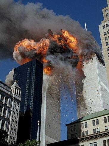 The second tower explodes into a fireball after the terrorist attack on September 11, 2001. AP