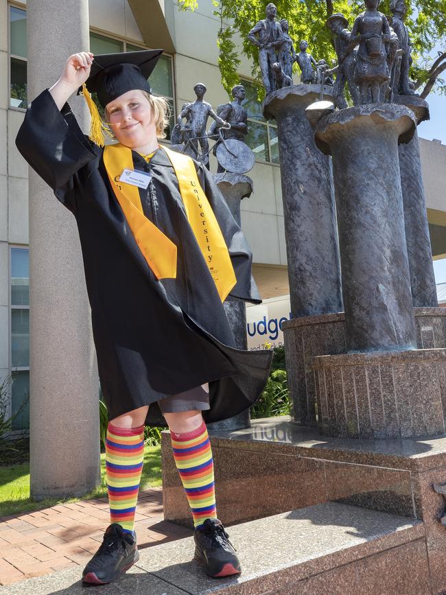 Harrison Hiller 11 of Yolla District School at the UTAS Graduation at Burnie. PICTURE CHRIS KIDD