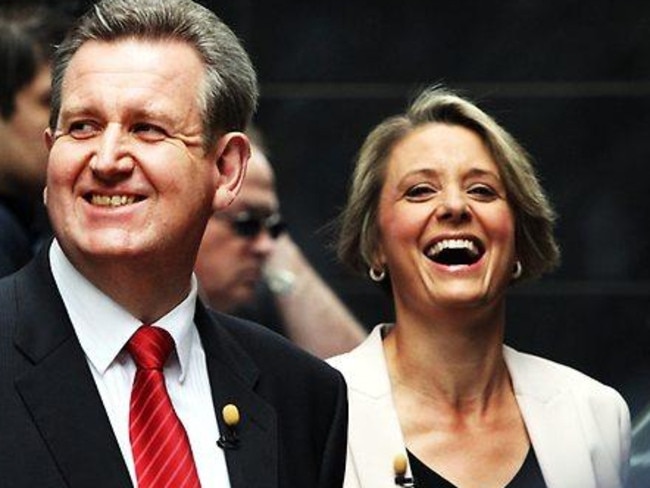 Barry O’Farrell with Kristina Keneally.