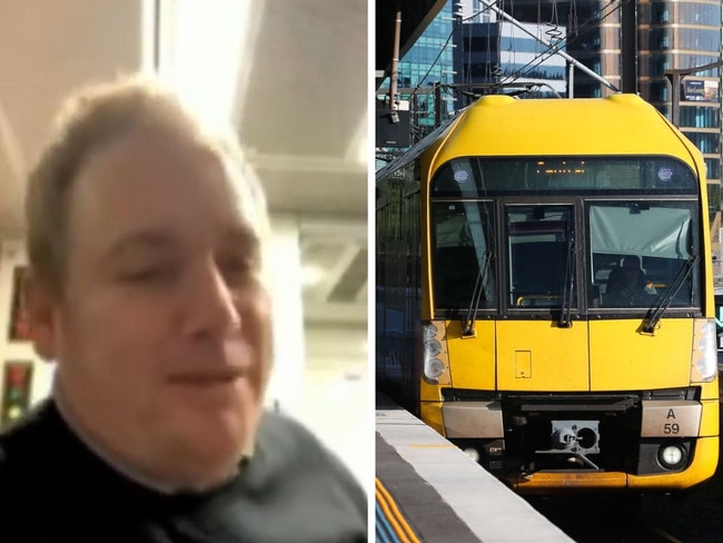 A Sydney train guard has been suspended after he was caught live streaming a wild rant about passengers while on duty.