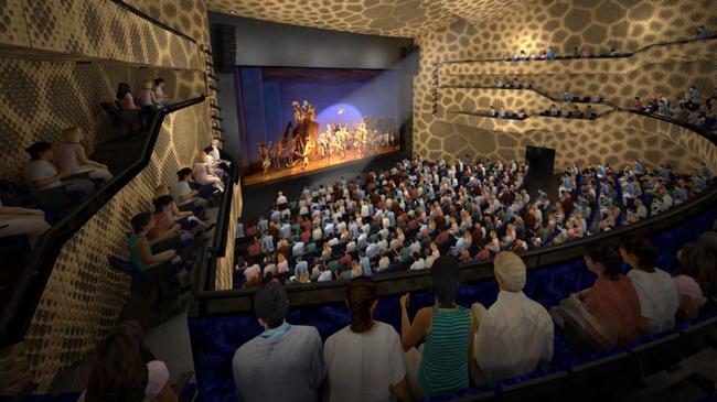 Renders inside the theatre.