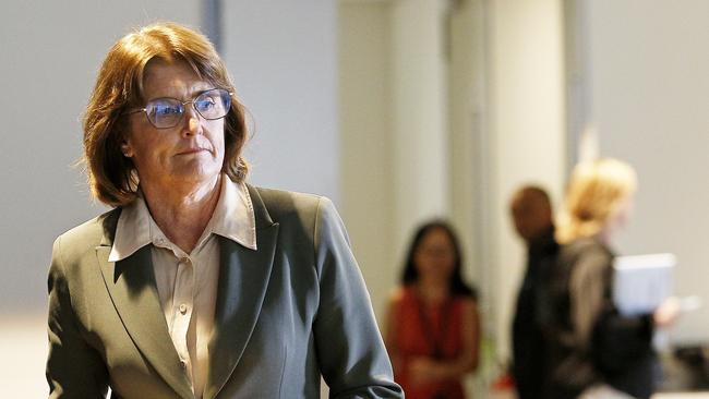 SYDNEY, AUSTRALIA - NewsWire Photos FEBRUARY 18 , 2025:  Reserve Bank of Australia Governor Michele Bullock heads out to front the media after announcing  the first interest rate cut in 4 years and statement on Monetary Policy  Picture: NewsWire / John Appleyard