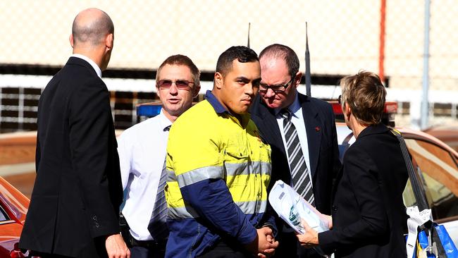 Nelson Patea arriving back on the Gold Coast after being arrested in Sydney in relation to the disappearance of Greg Duffy Photo: David Clark