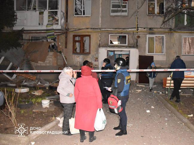 Rescuers working at a site of a strike in Kropyvnytskyi, Kirovograd region, amid the Russian invasion of Ukraine. Picture: Ukrainian State Emergency Service / AFP