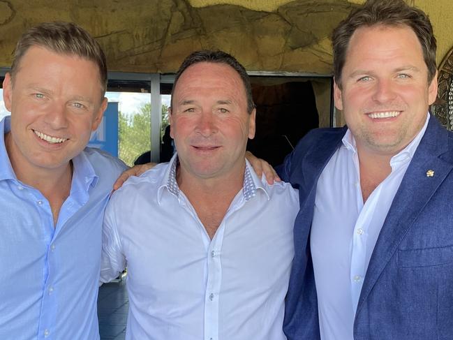 Ricky Stuart with Ben and Nick Fordham at the annual Ricky Stuart Foundation lunch.