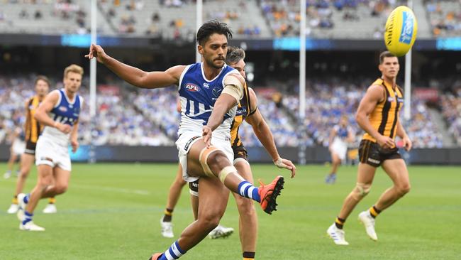 Hall has added pace and polish to the Roos. Picture: AAP