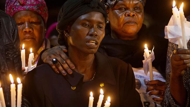 Akon Guode at a fundraiser after the crash. Picture: Ian Currie