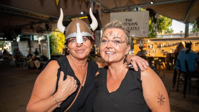 Ange Carlong and Tanya Norris at the 2023 Dinah Beach Yacht Club Viking Funeral. Picture: Pema Tamang Pakhrin