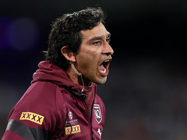 Maroons assistant coach Johnathan Thurston copped an official warning. Picture: Cameron Spencer/Getty