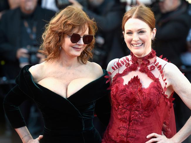 With fellow red headed icon Julianne Moore. Picture: Getty