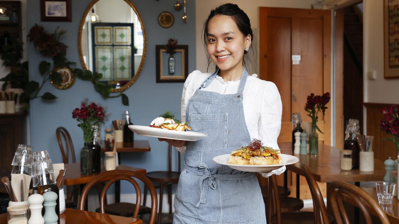 Minh Tran with some of the dishes on offer. The Parcel Cafe in New Town has recently opened. Picture: Nikki Davis-Jones