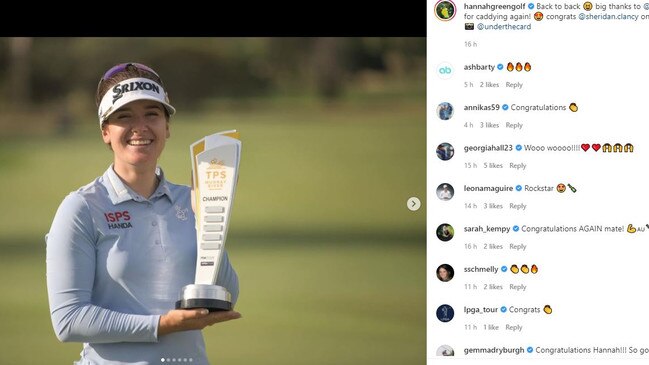 Sporting greats reached out to congratulate Hannah Green after her history-making win.