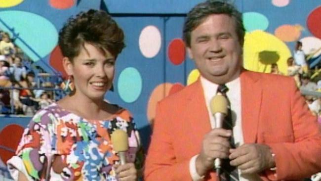 Fiona MacDonald and Billy J Smith present It's A Knockout in the mid-1980s.