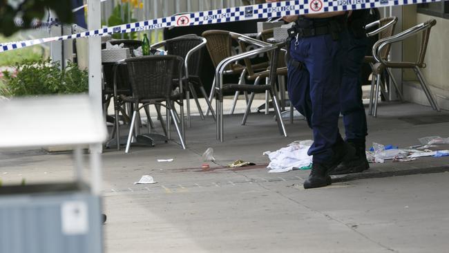 The bloody crime scene. Picture: Tim Pascoe