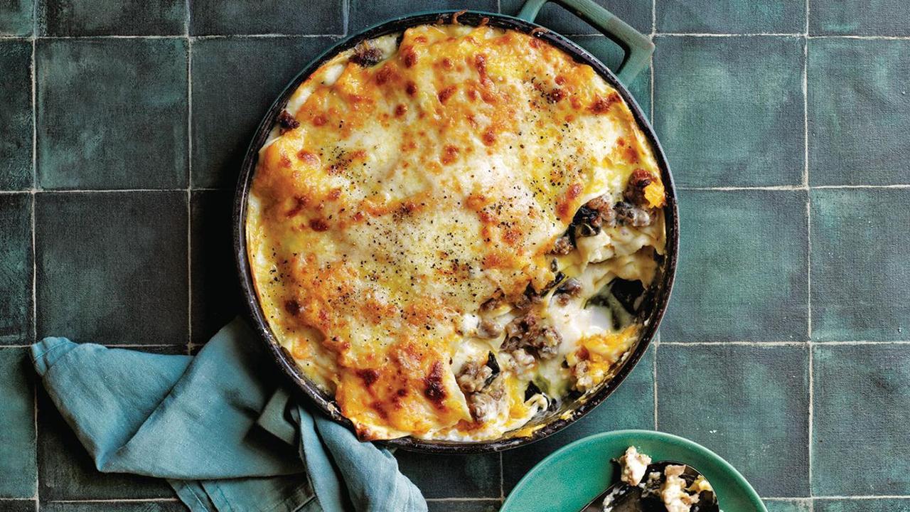 Lasagne with a twist – pumpkin, sausage and sage. Picture: Supplied