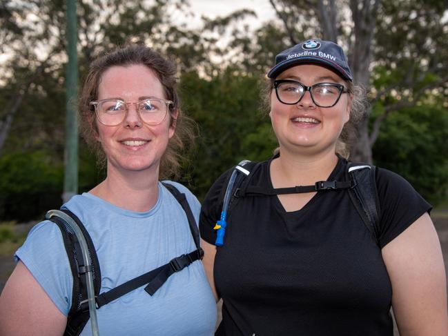 Jess Thomas (left) and Gabby Blackley tackled the 10km hike.The Base Services, Hike for Homeless held at Jubilee Park. October 19th, 2024