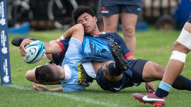 Action in the U19s match between the Waratahs and Rebels.