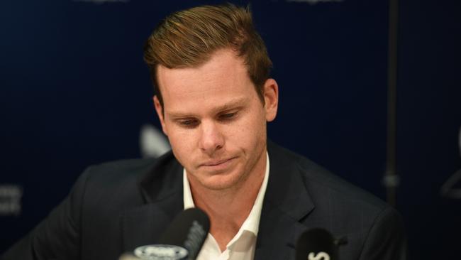 Steve Smith addresses the media in Sydney last month.