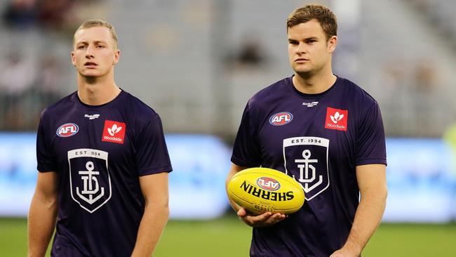 Sean Darcy, right, struggled again in Round 2. Picture: Will Russell/AFL Photos