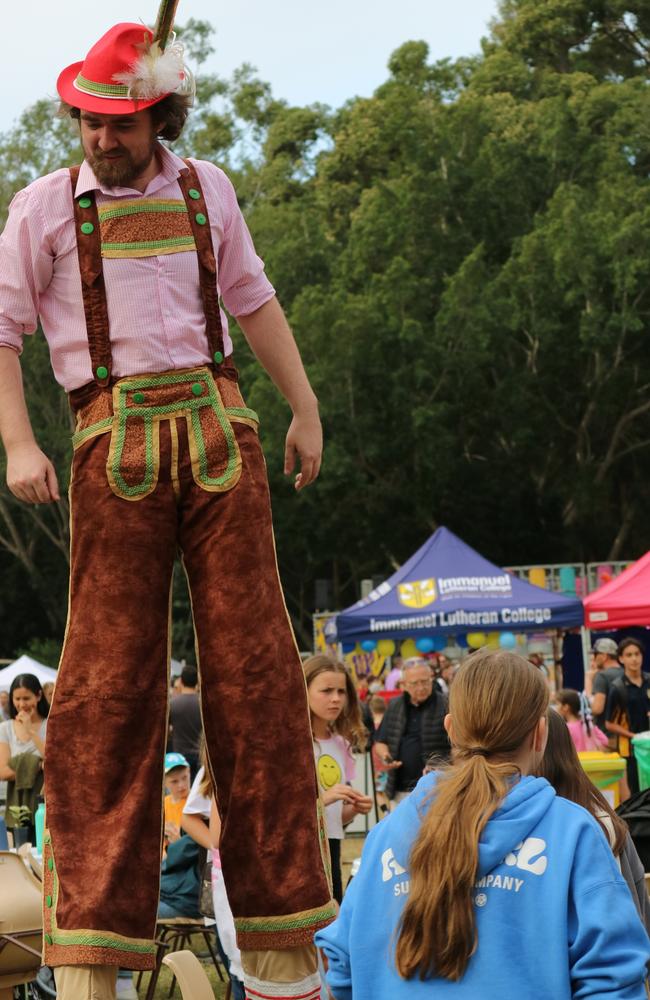 Entertainers mingled with the crowd at the Immanuel Lutheran College's annual Fruehlingsfest in Buderim.